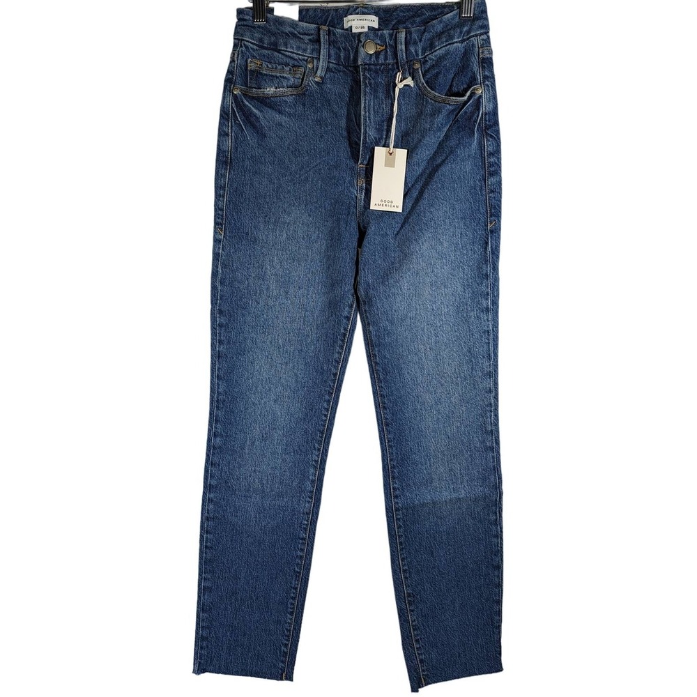 Good American‎ Good Classic Raw Hem Jeans 0/25 NWT